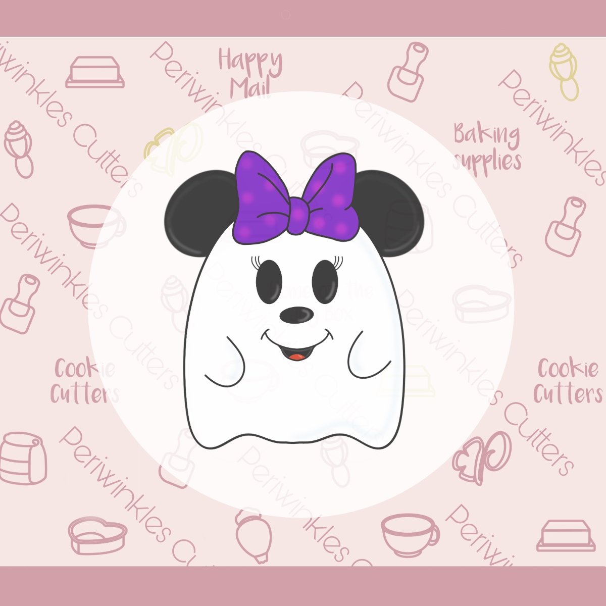 Girly Mouse Ears Ghost Cookie Cutter - Periwinkles Cutters