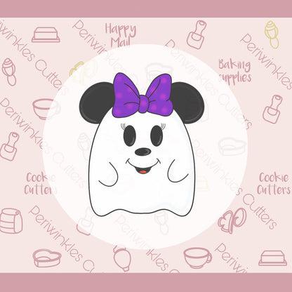 Girly Mouse Ears Ghost Cookie Cutter - Periwinkles Cutters