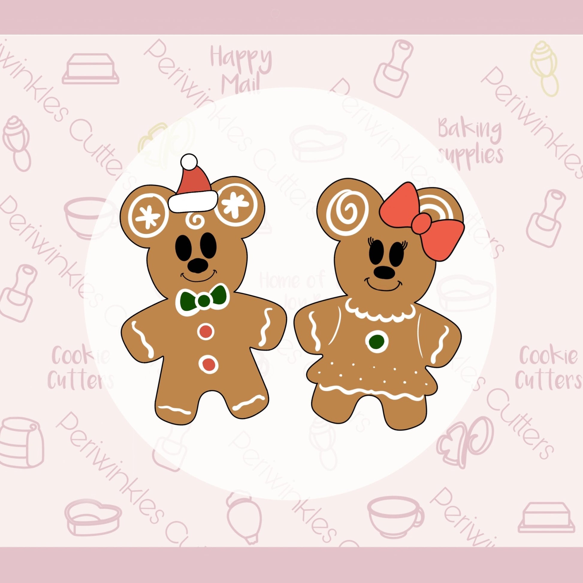 Girly Mouse Gingerbread Cookie Cutter - Periwinkles Cutters