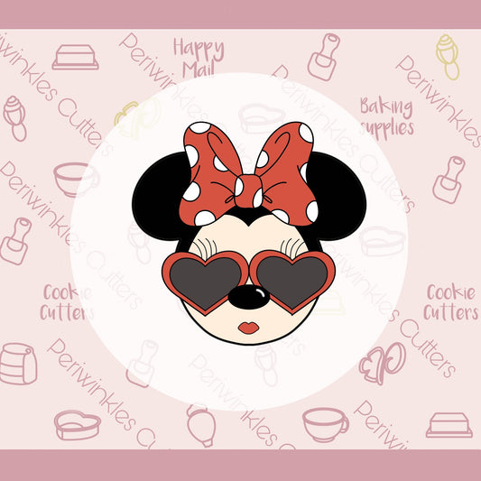 Girly Mouse Love Face Cookie Cutter - Periwinkles Cutters