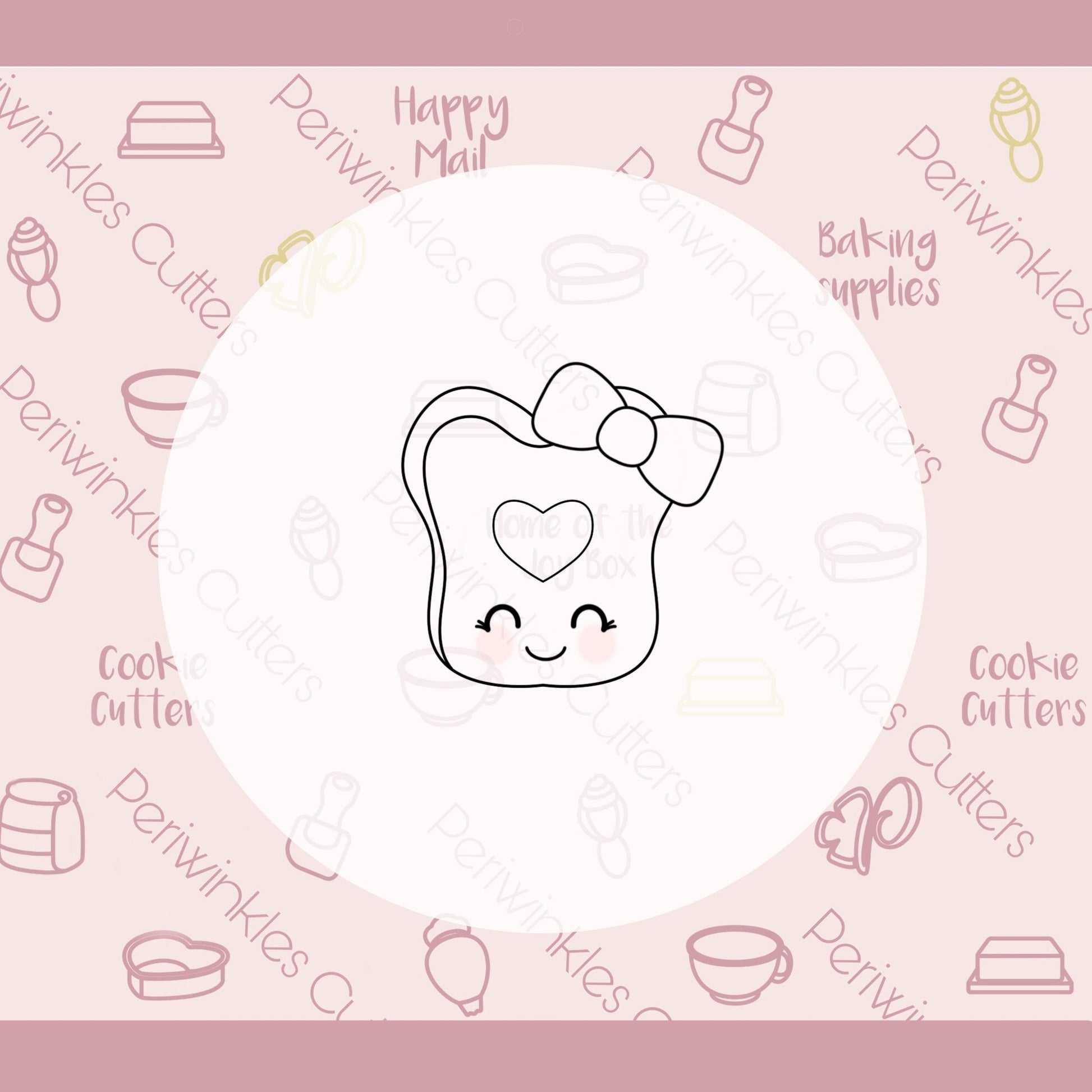 Girly Toast of love Cookie Cutter - Periwinkles Cutters