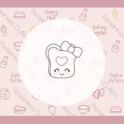 Girly Toast of love Cookie Cutter - Periwinkles Cutters