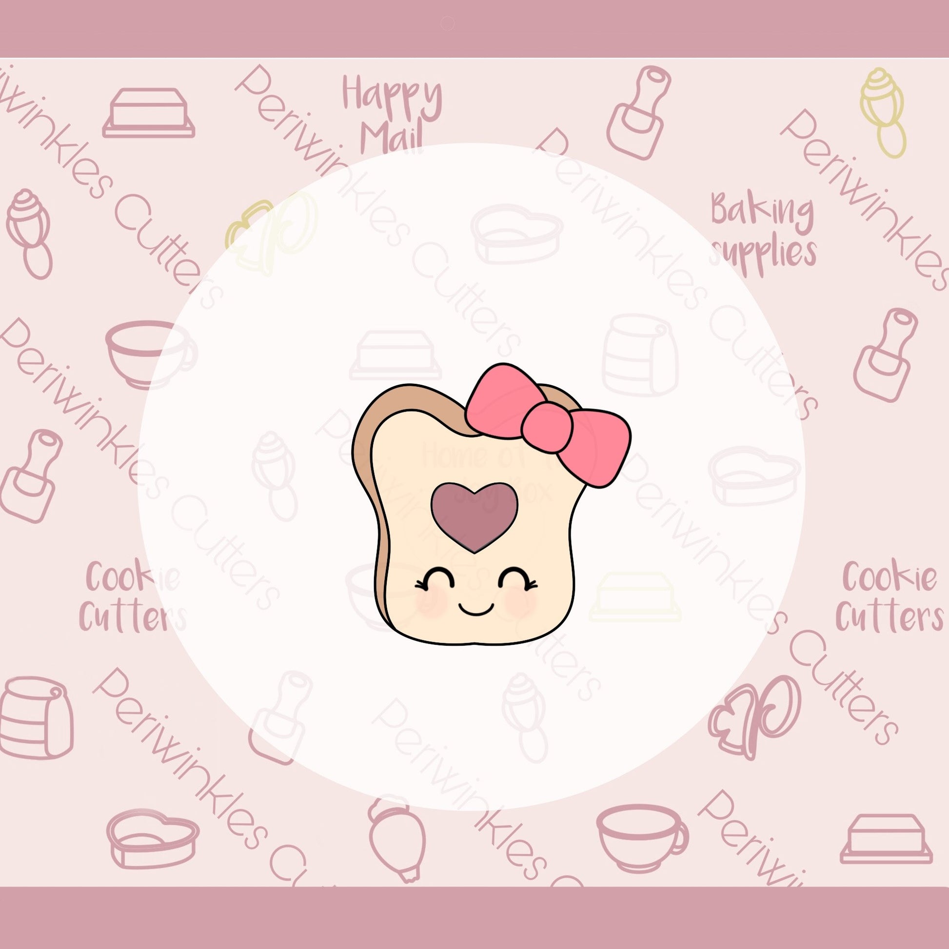 Girly Toast of love Cookie Cutter - Periwinkles Cutters