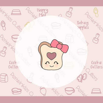 Girly Toast of love Cookie Cutter - Periwinkles Cutters