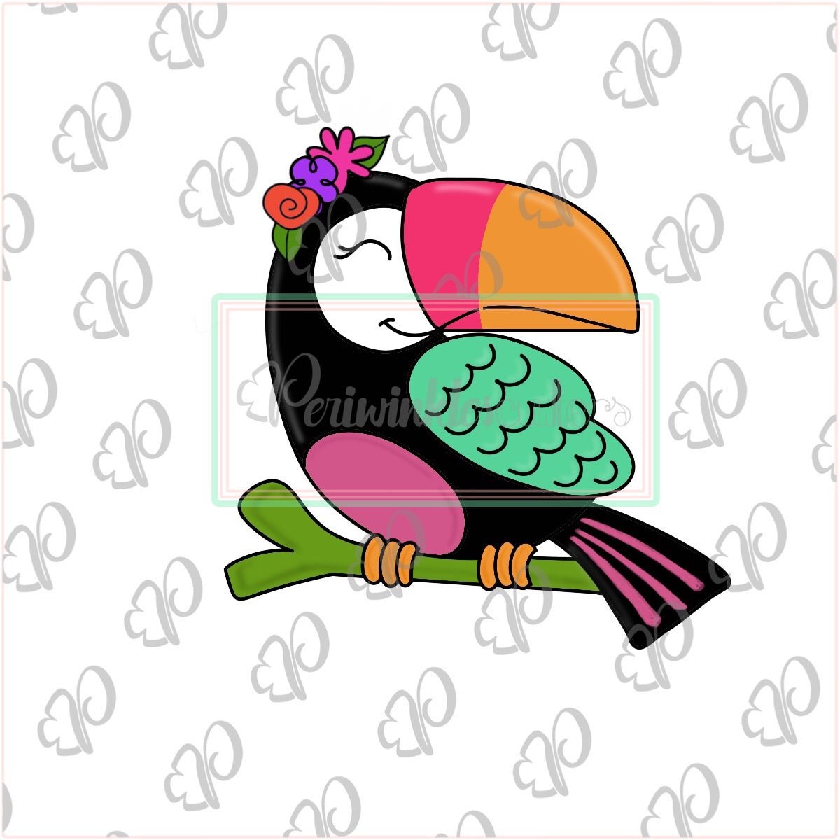 Girly Toucan Cookie Cutter - Periwinkles Cutters