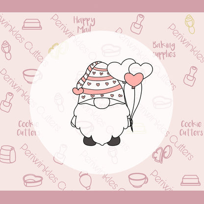 Gnome Balloons Love Cookie Cutter - Periwinkles Cutters