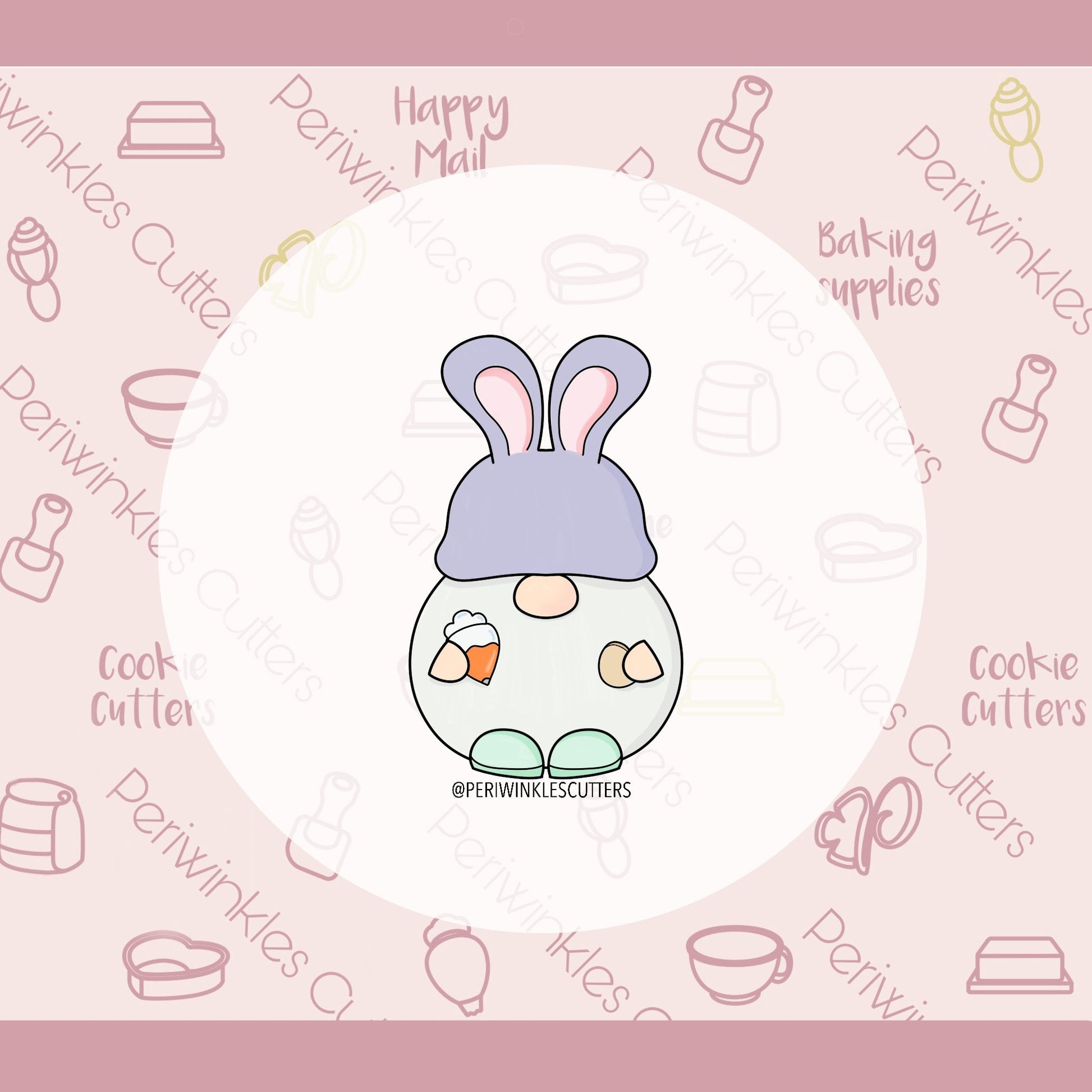 Gnome Bunny Cookie Cutter - Periwinkles Cutters