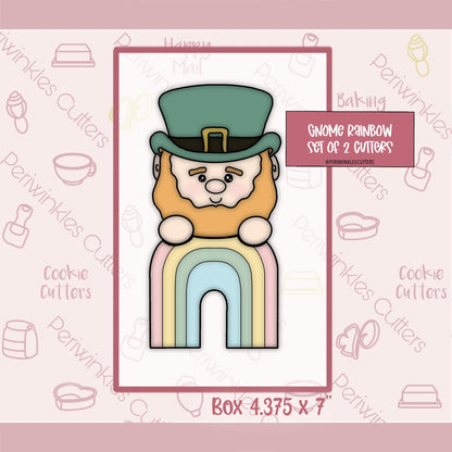 Gnome Rainbow Set of 2 Cookie Cutter - Periwinkles Cutters