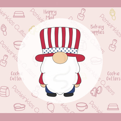 Gnome Uncle Sam Cookie Cutter - Periwinkles Cutters