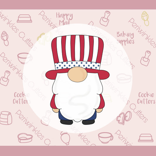 Gnome Uncle Sam Cookie Cutter - Periwinkles Cutters