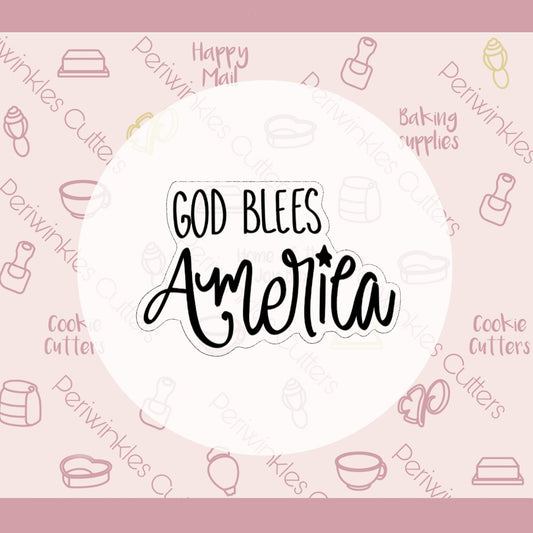 God Bless America Plaque Cookie Cutter - Periwinkles Cutters
