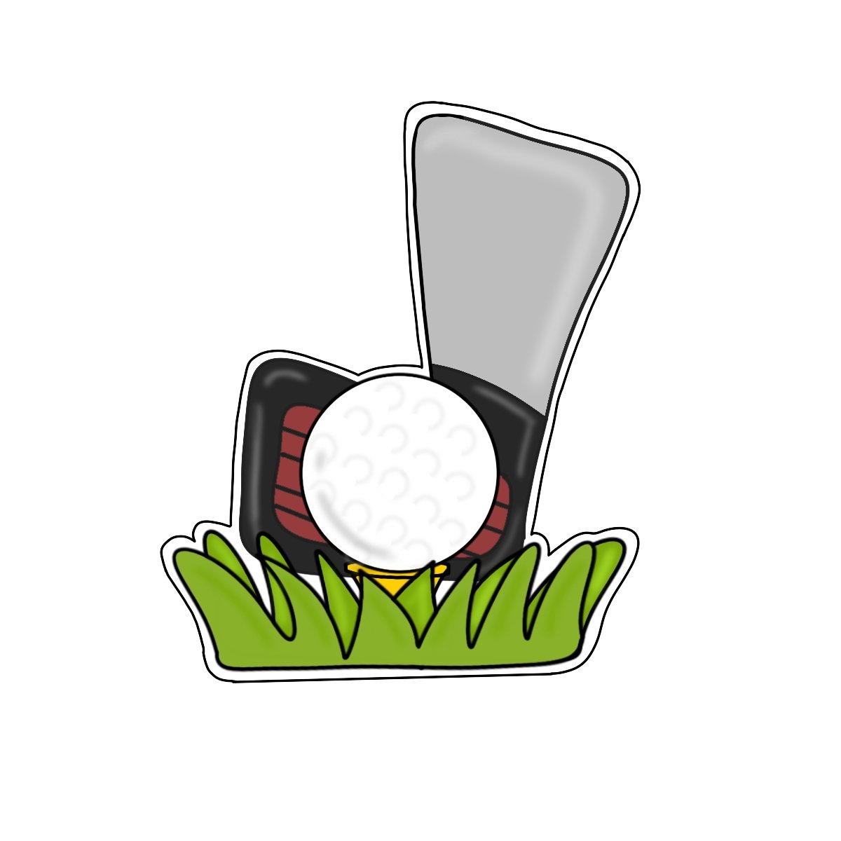 Golf Club with Tee Cookie Cutter - Periwinkles Cutters