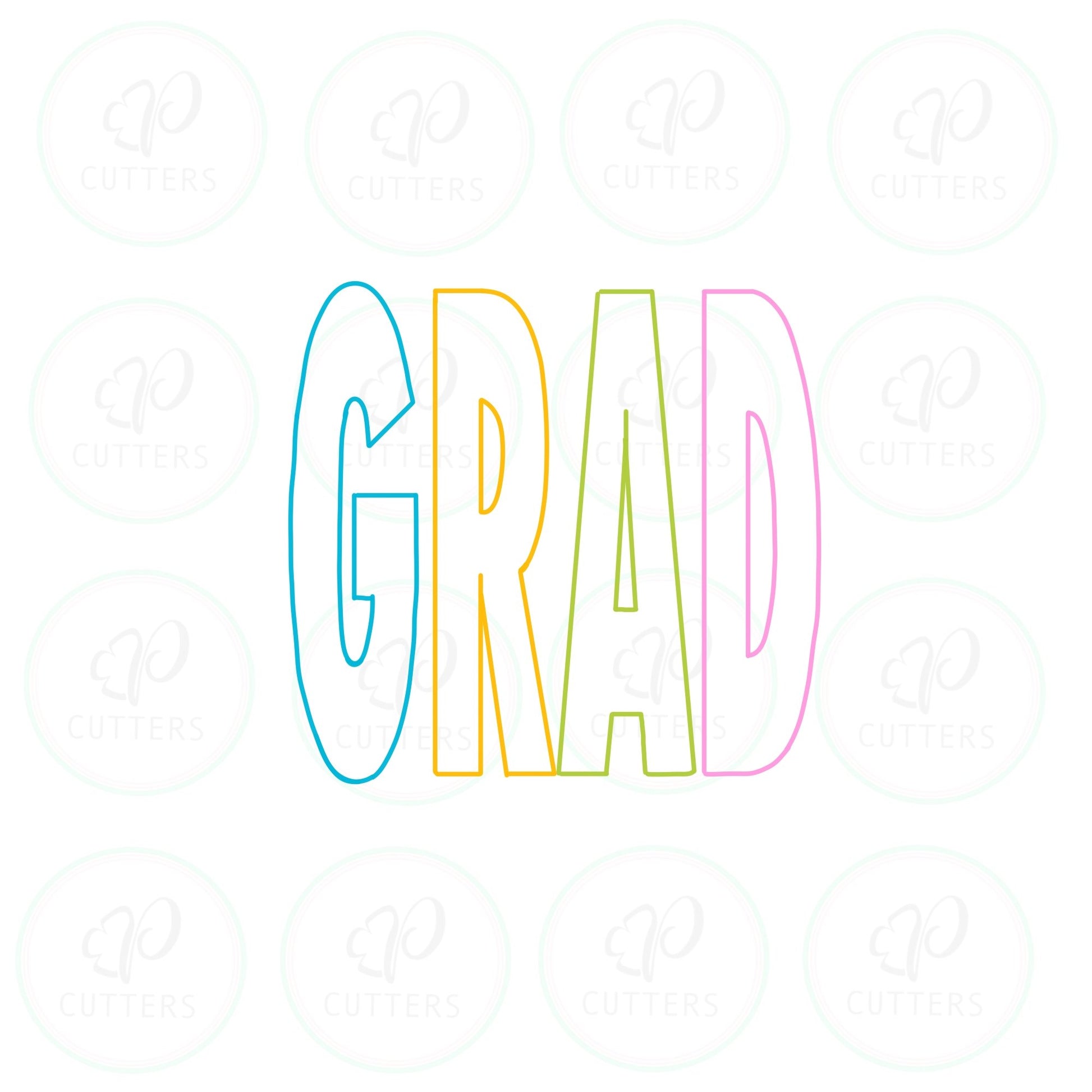 GRAD Plaque Cookie Cutter - Periwinkles Cutters