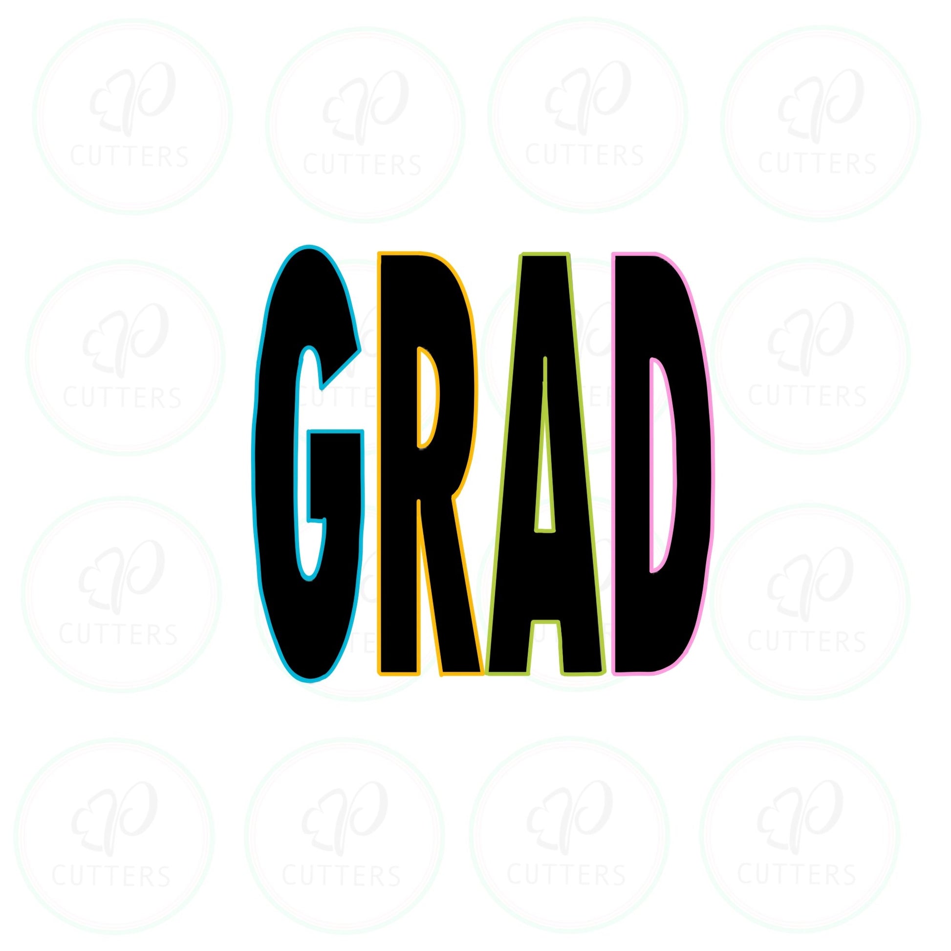 GRAD Plaque Cookie Cutter - Periwinkles Cutters