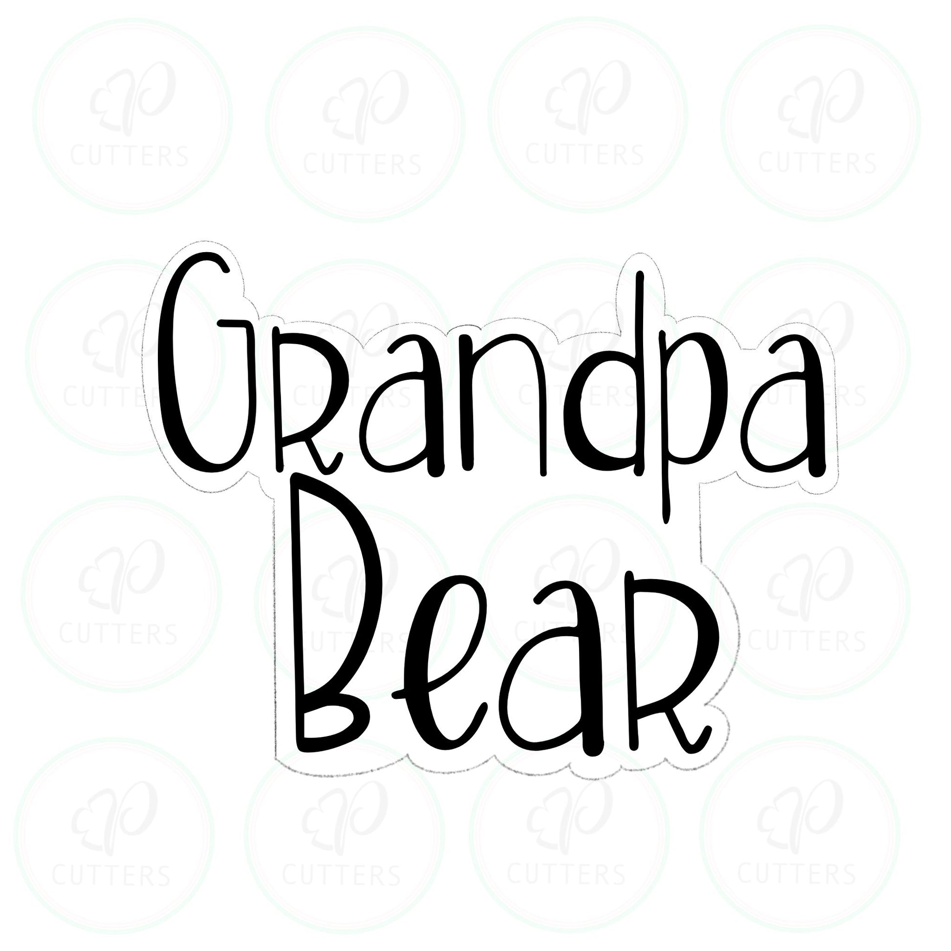 Grandpa Bear Plaque Cookie Cutter - Periwinkles Cutters