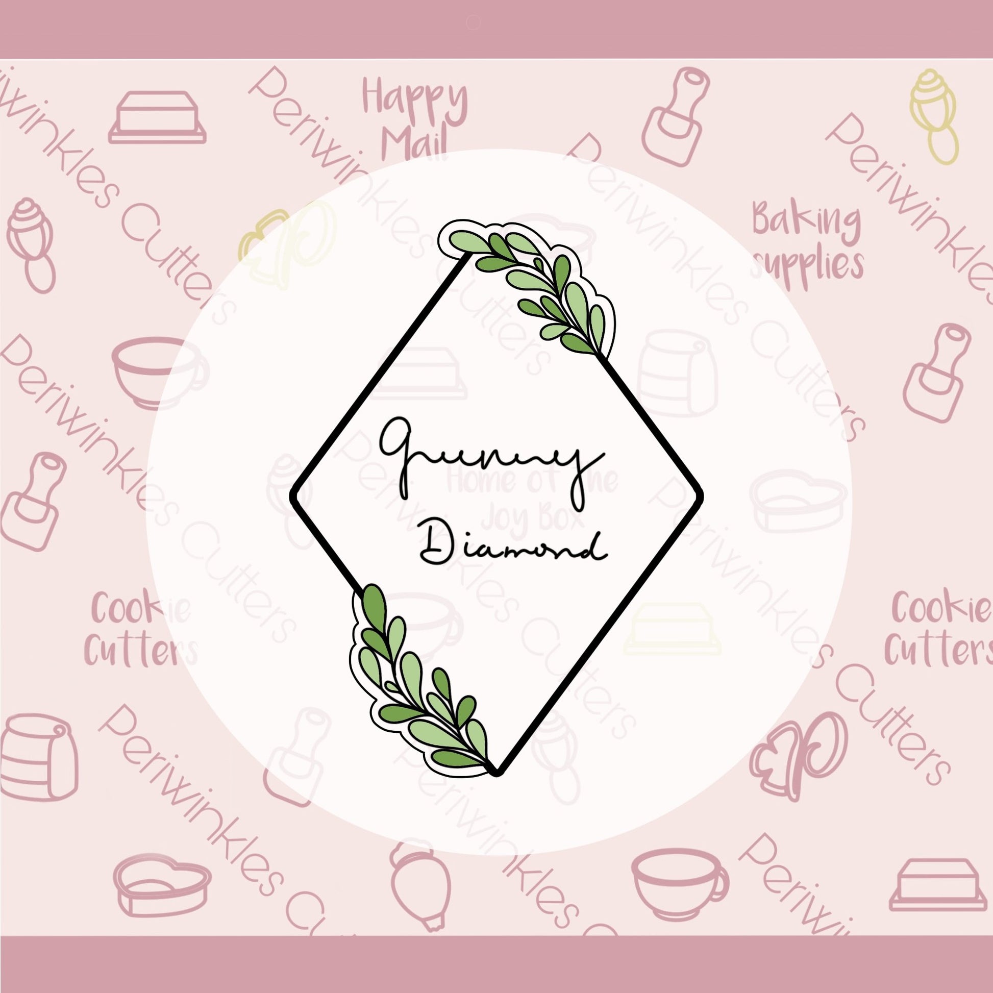 Greenery Diamond Cookie Cutter - Periwinkles Cutters