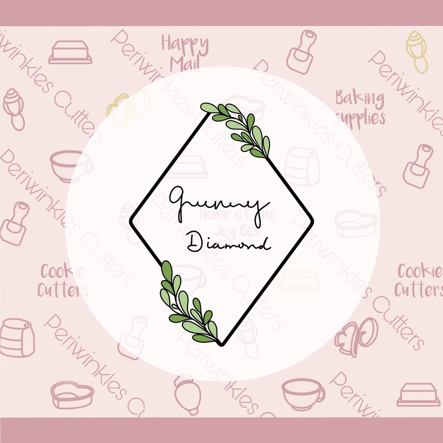 Greenery Diamond Cookie Cutter - Periwinkles Cutters