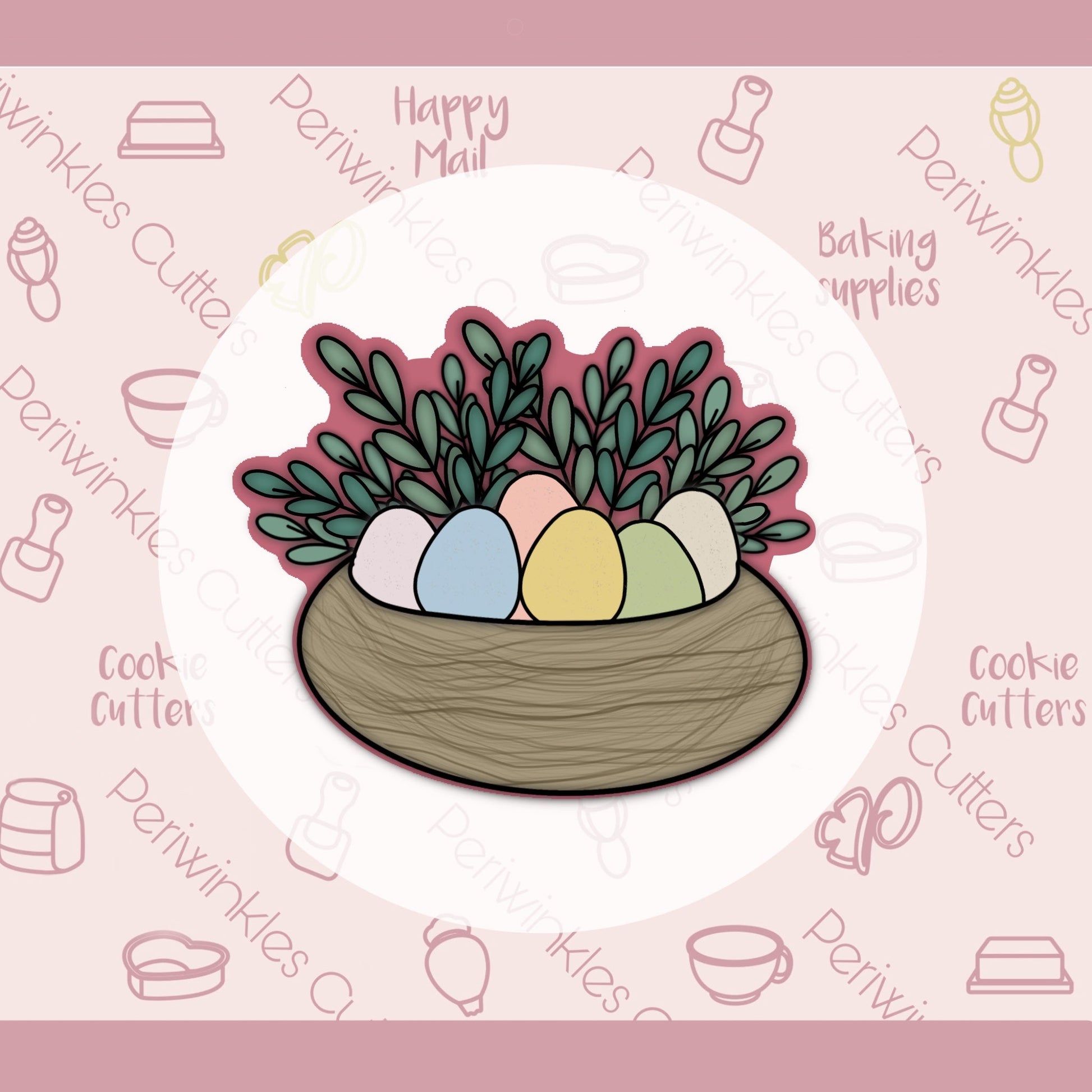 Greenery Egg Nest Cookie Cutter - Periwinkles Cutters