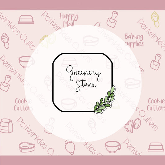 Greenery Stone Plaque Cookie Cutter - Periwinkles Cutters