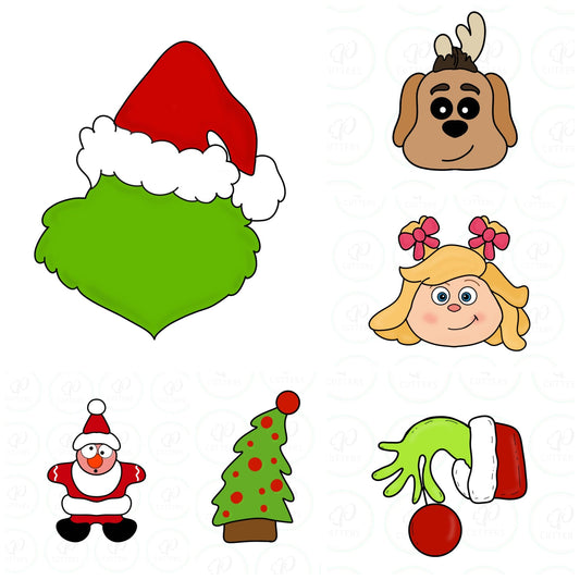 Grinchy Face Cookie Cutter - Periwinkles Cutters