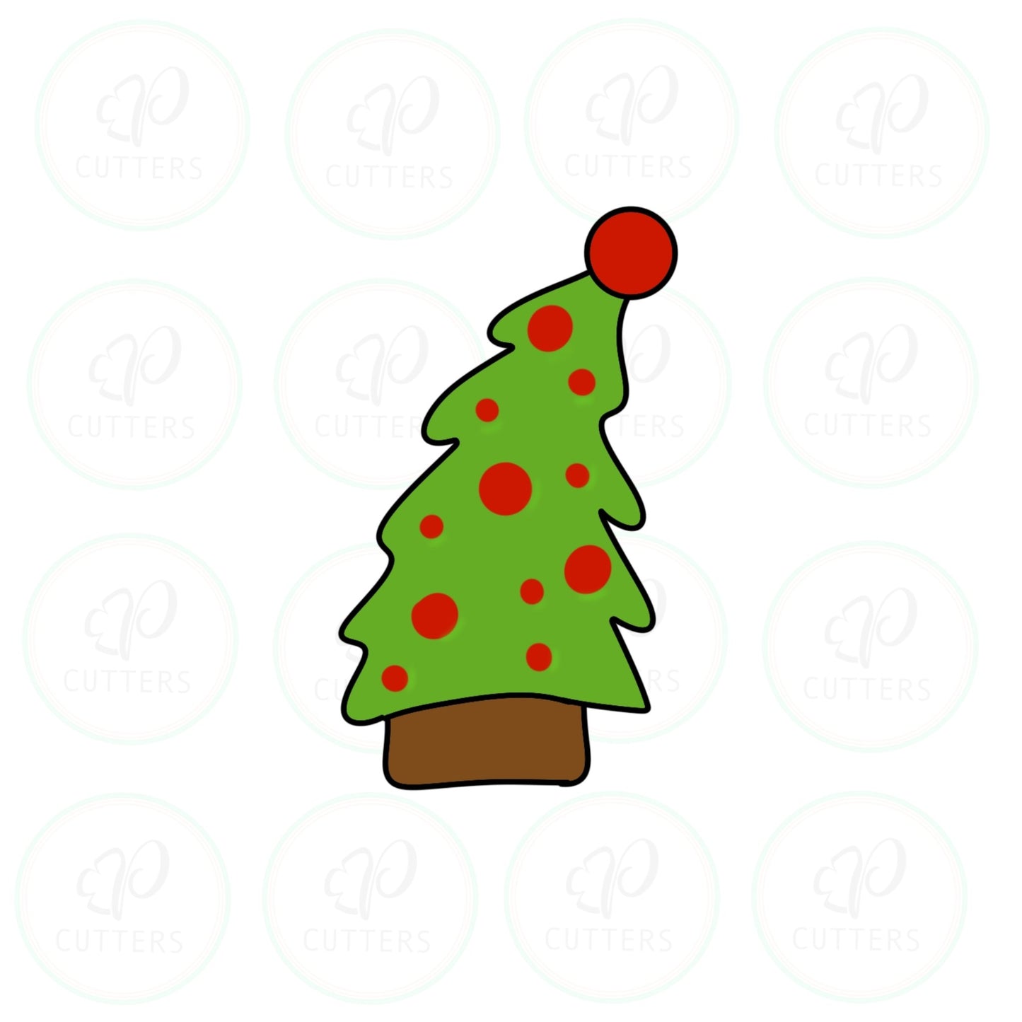 Grinchy Funky Tree Cookie Cutter - Periwinkles Cutters