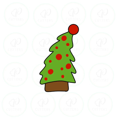Grinchy Funky Tree Cookie Cutter - Periwinkles Cutters