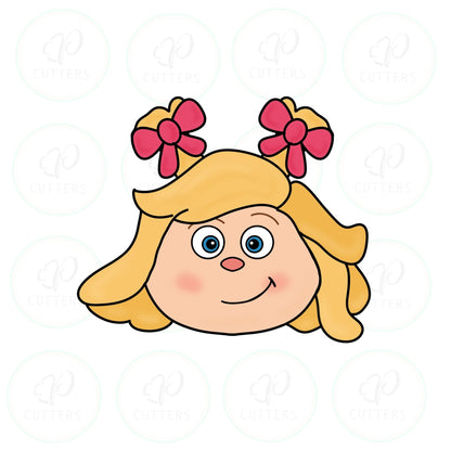 Grinchy Girl Cookie Cutter - Periwinkles Cutters