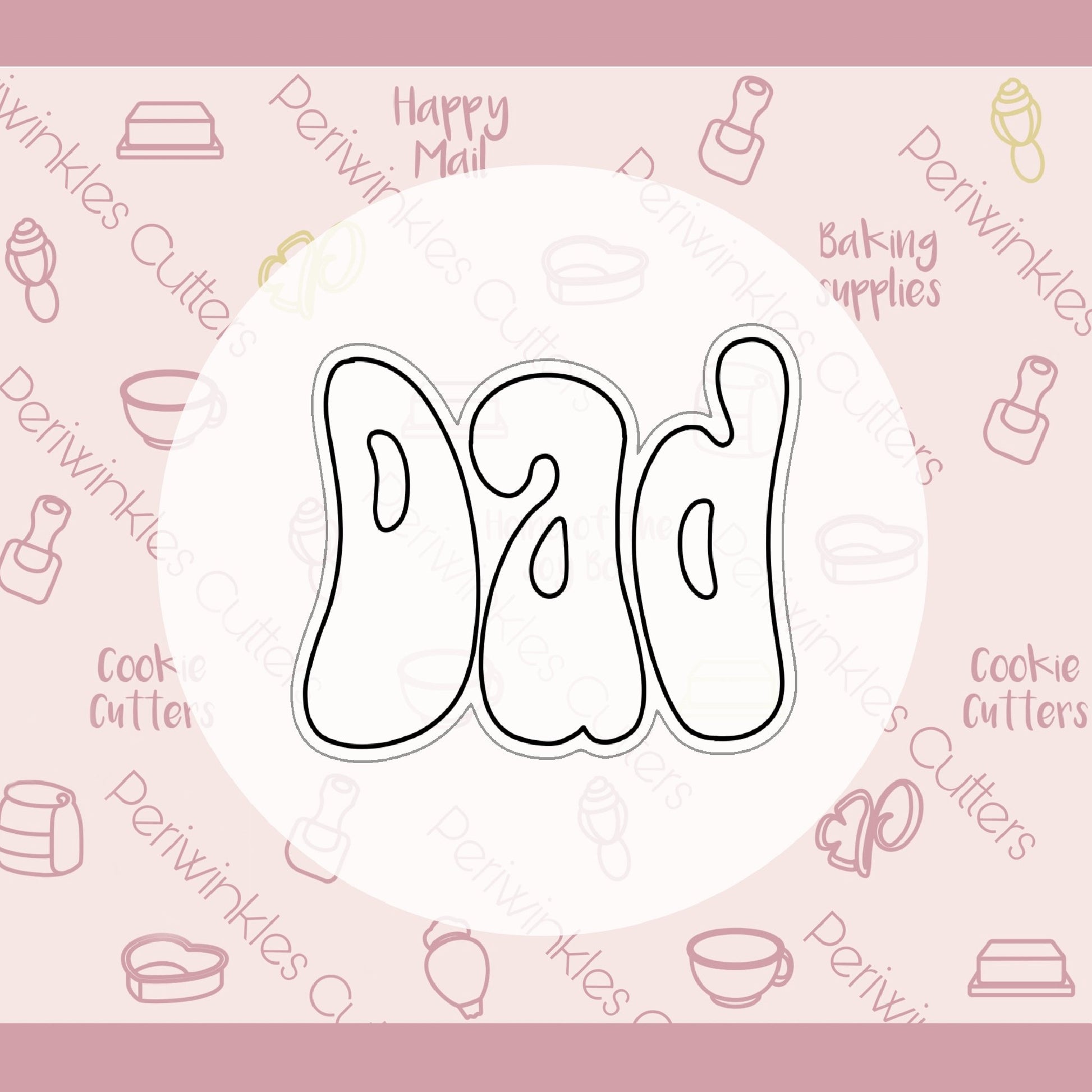 Groovy Dad Cookie Cutter - Periwinkles Cutters