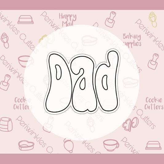 Groovy Dad Cookie Cutter - Periwinkles Cutters