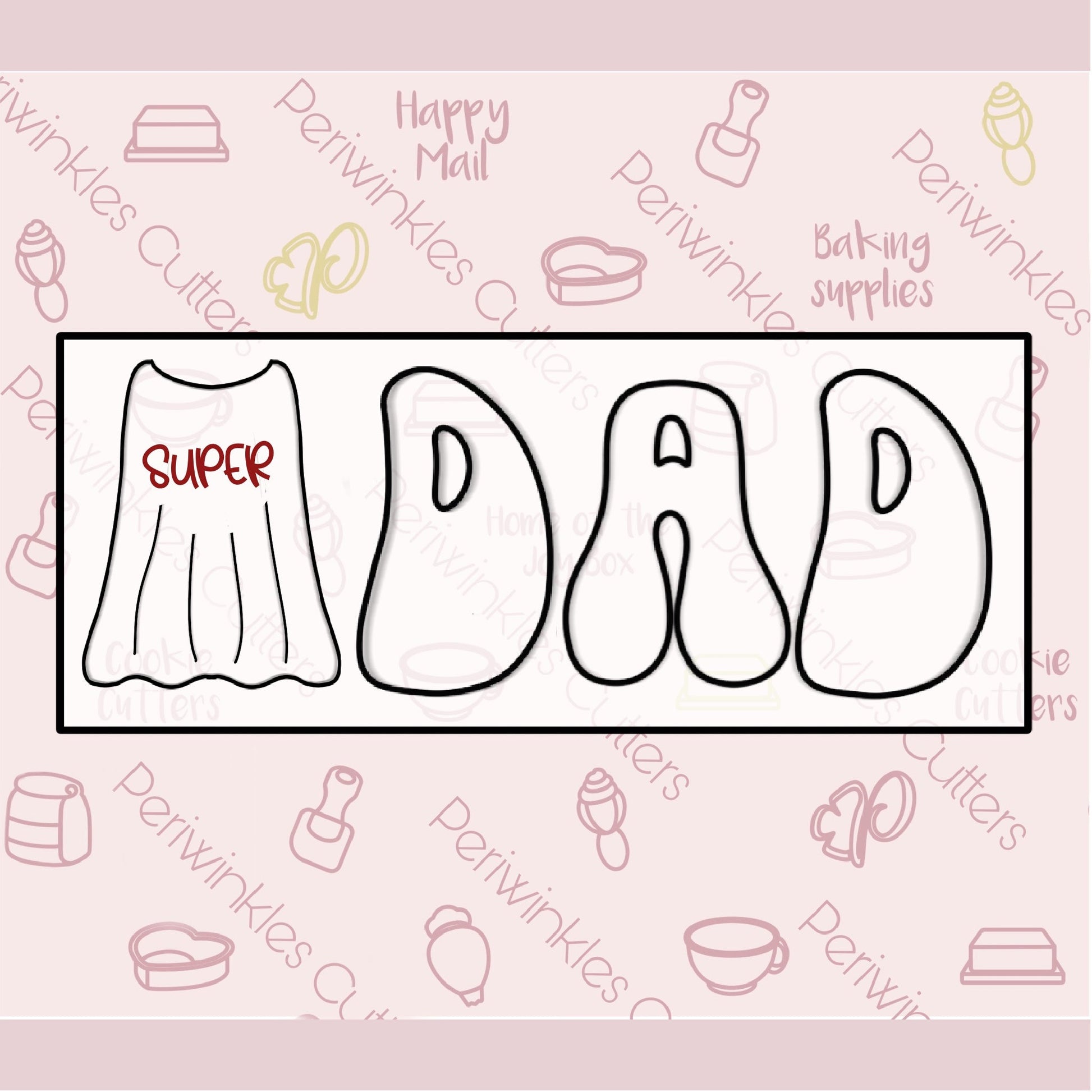 Groovy DAD Set of 3 Cookie Cutter - Periwinkles Cutters
