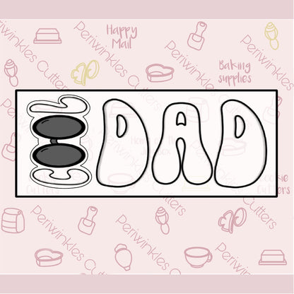 Groovy DAD Set of 3 Cookie Cutter - Periwinkles Cutters