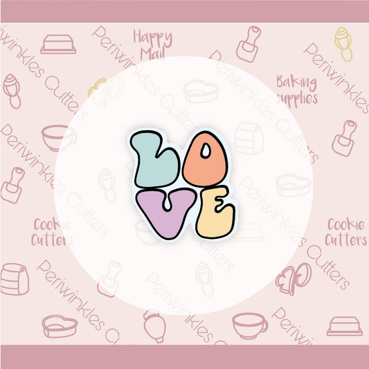 Groovy LOVE Cookie Cutter - Periwinkles Cutters