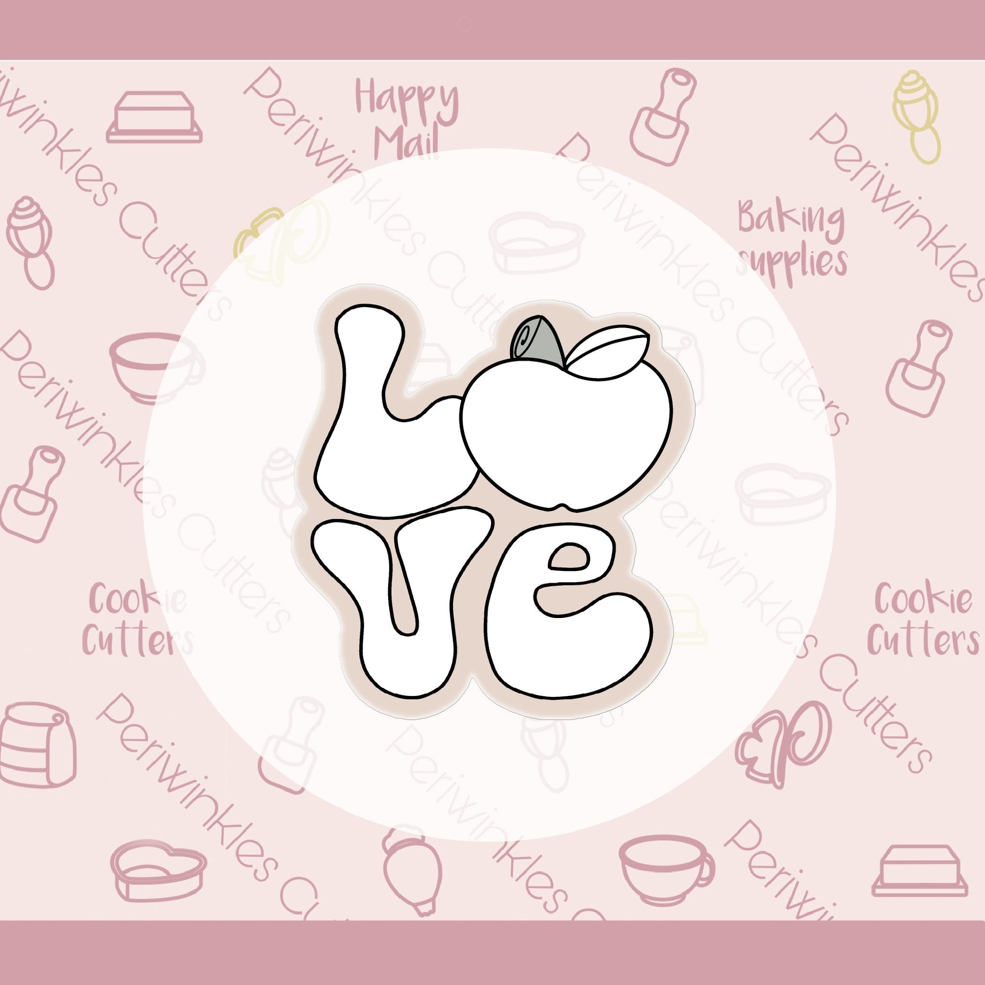 Groovy Love Plaque Cookie Cutter - Periwinkles Cutters