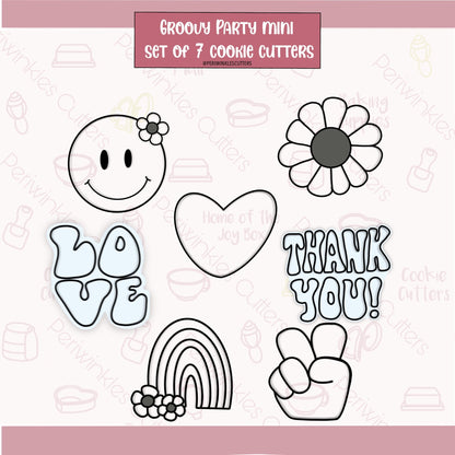 Groovy Party Set of 7 Cookie Cutter - Periwinkles Cutters