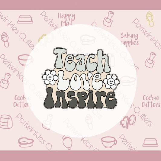 Groovy Teach Plaque Cookie Cutter - Periwinkles Cutters
