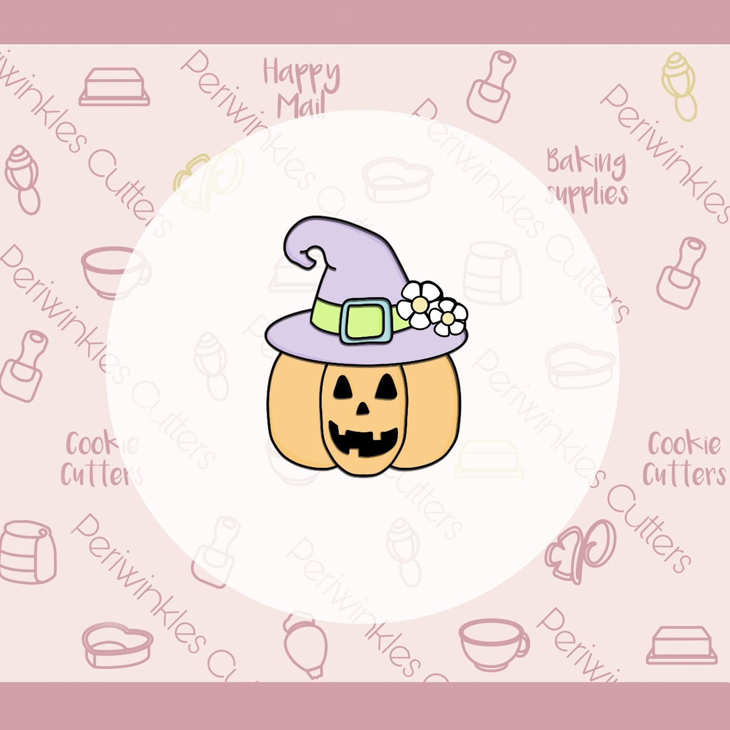 Groovy Witchy Pumpkin Cookie Cutter - Periwinkles Cutters