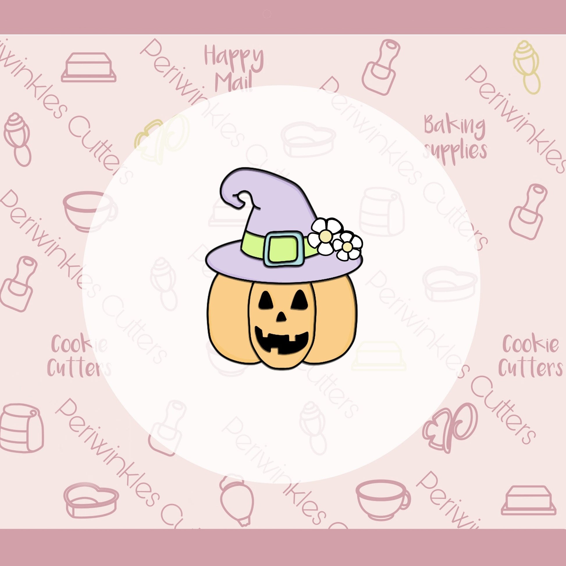 Groovy Witchy Pumpkin Cookie Cutter - Periwinkles Cutters