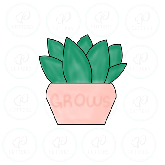 Grow Succulent Pot Cookie Cutter - Periwinkles Cutters