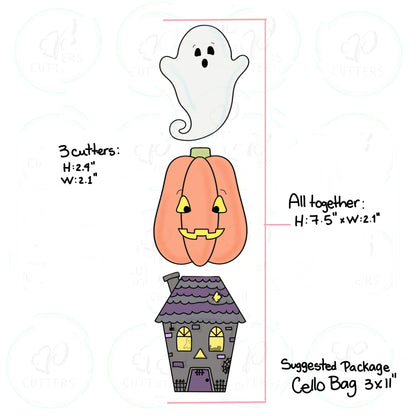 Halloween Night Tall 3 Pieces Set Cookie Cutter - Periwinkles Cutters