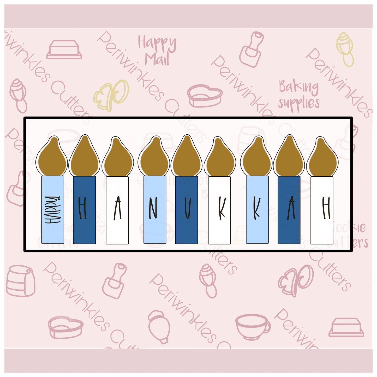 Hanukkah Multi Candles Cookie Cutter - Periwinkles Cutters
