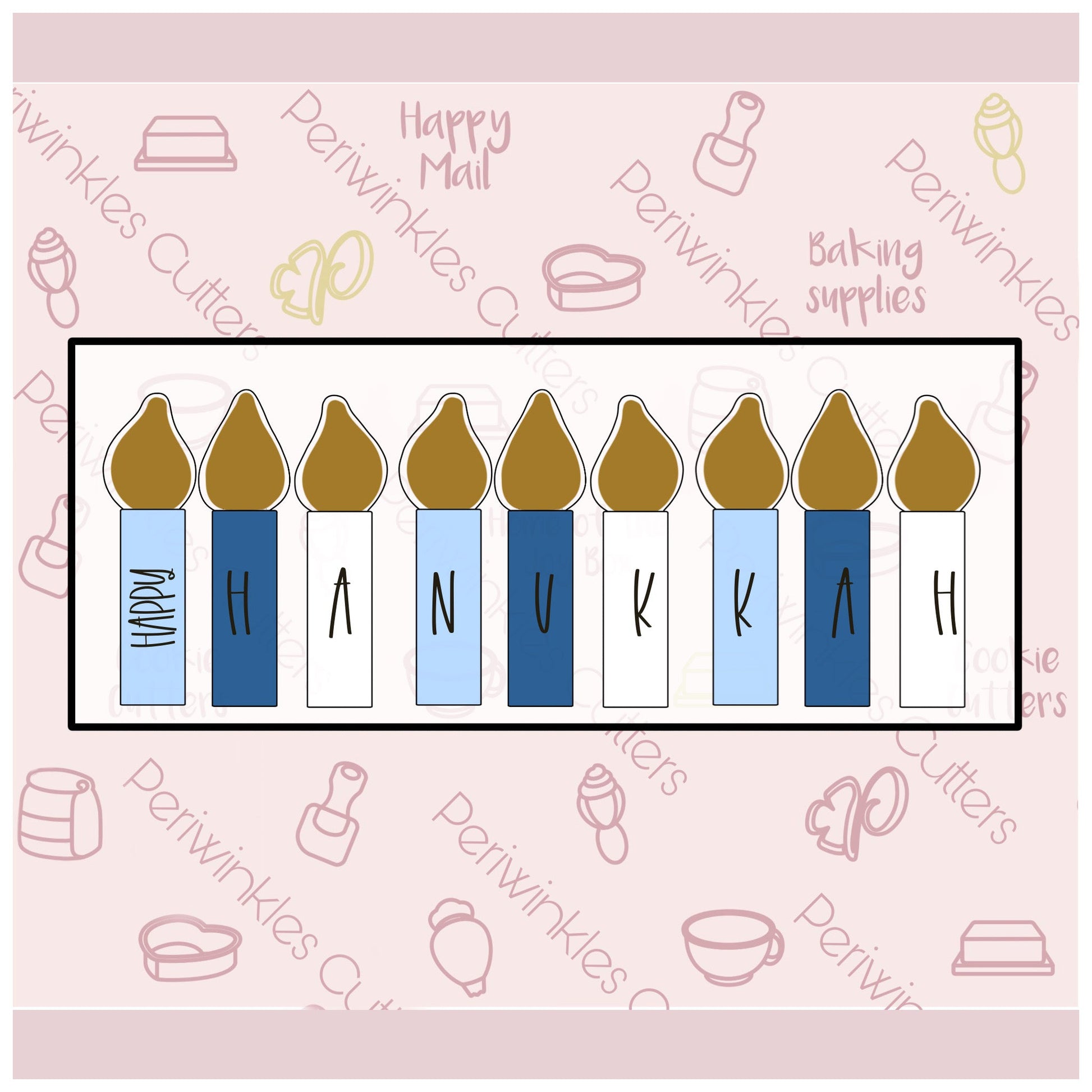 Hanukkah Multi Candles Cookie Cutter - Periwinkles Cutters