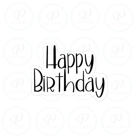 Happy Birthday Plaque Cookie Cutter - Periwinkles Cutters