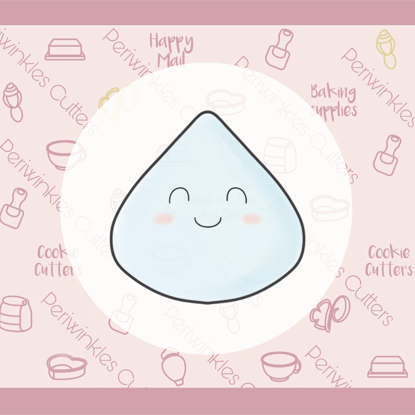 Happy Drop Cookie Cutter - Water Cookie Cutter - Periwinkles Cutters