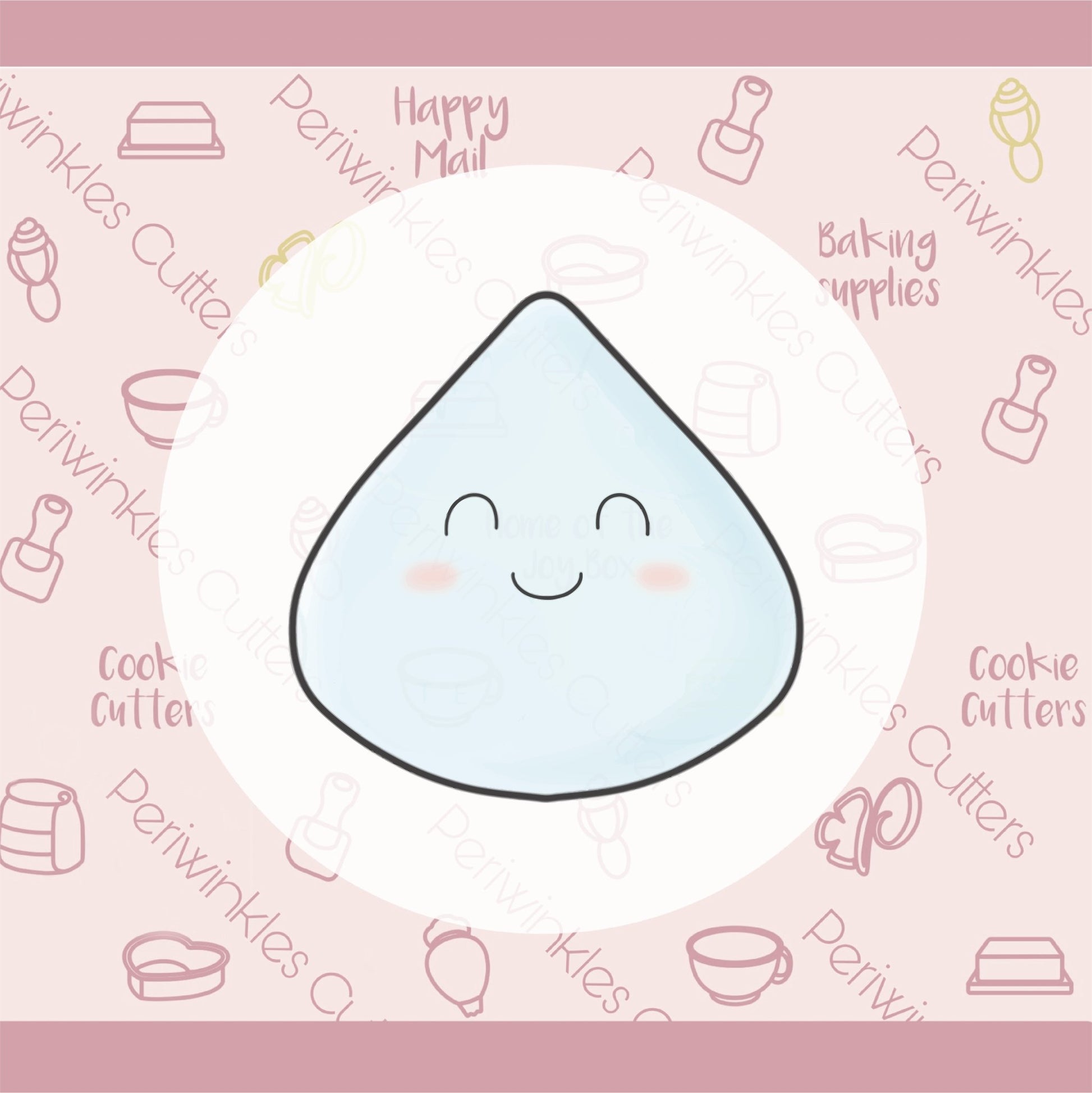 Happy Drop Cookie Cutter - Water Cookie Cutter - Periwinkles Cutters