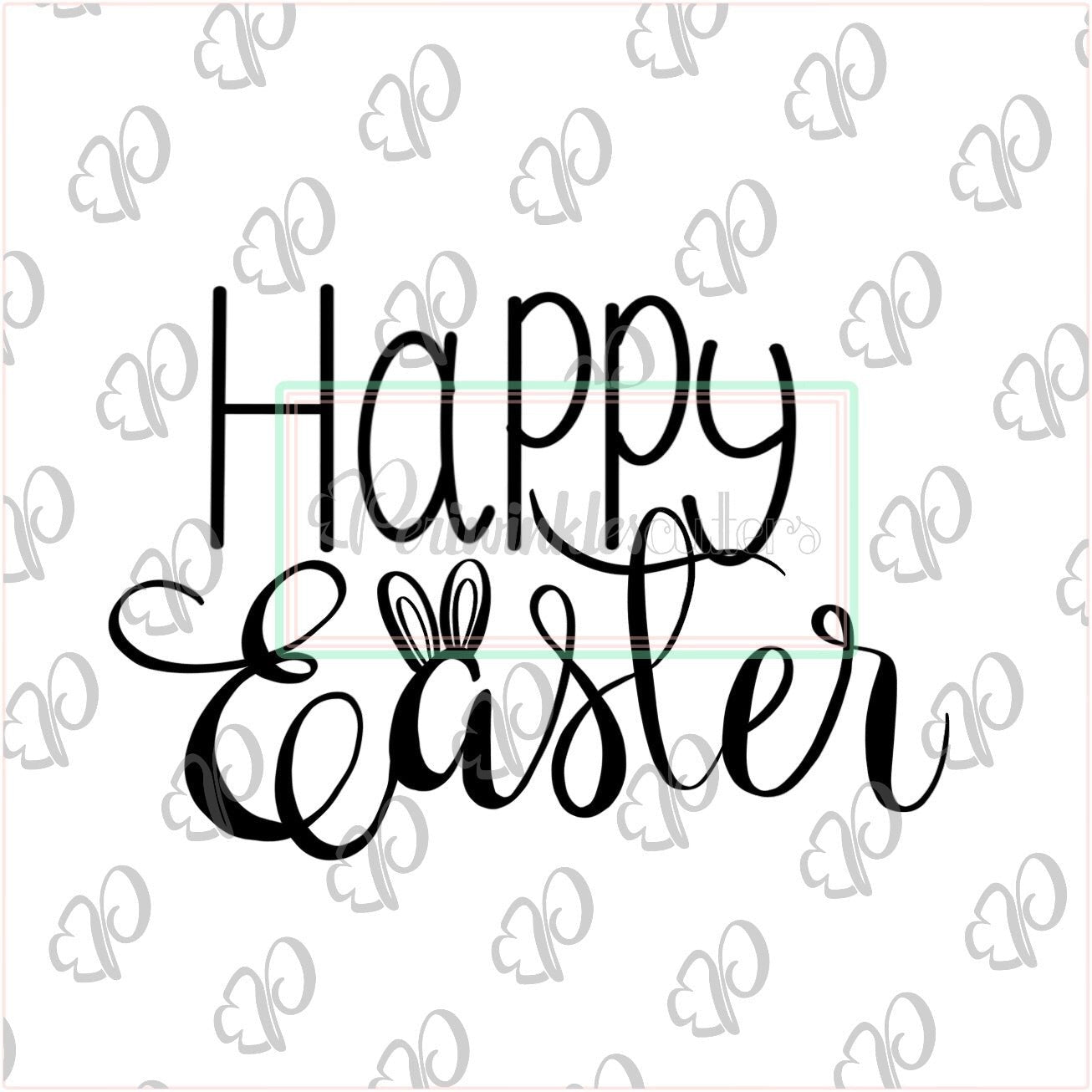 Happy Easter Option 2 Plaque Cookie Cutter - Periwinkles Cutters