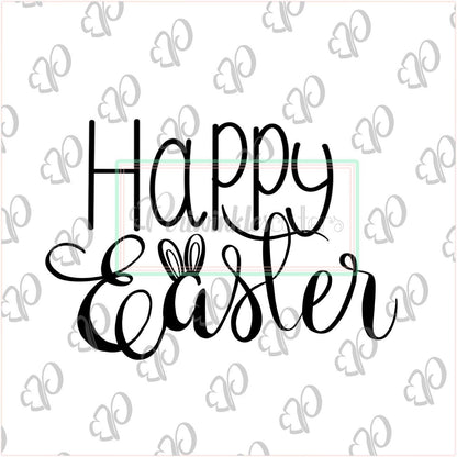 Happy Easter Option 2 Plaque Cookie Cutter - Periwinkles Cutters