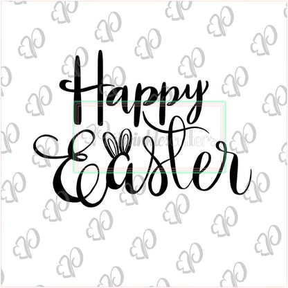 Happy Easter Option 3 Plaque Cookie Cutter - Periwinkles Cutters