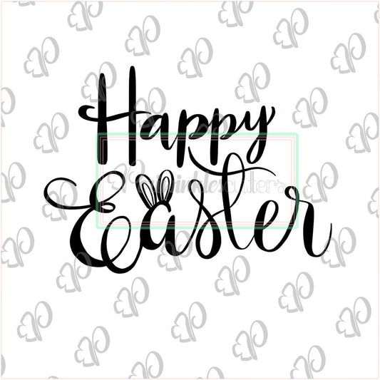 Happy Easter Option 3 Plaque Cookie Cutter - Periwinkles Cutters