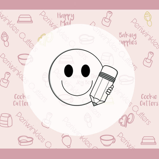 Happy Face Pencil Cookie Cutter - Periwinkles Cutters