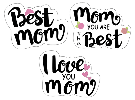 Happy Mothers Day - Best Mom Ever 3 in 1 Cookie Cutter - Periwinkles Cutters